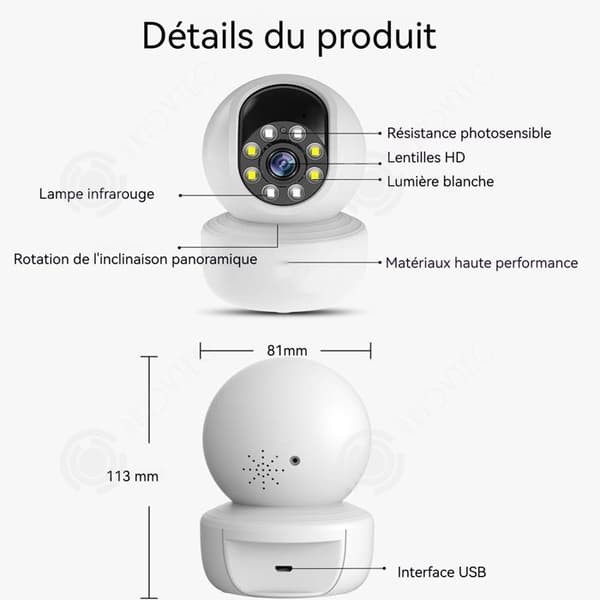 INN Inomhus wifi övervakningskamera 1080P IPX66 5G dual band 50m mörkerseende IR tvåvägs ljudövervakningskamera