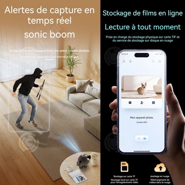 INN Trådlös övervakningskamera robot 5g wifi 4k 360 grader tvåvägsljud nattseende övervakningsrobot monitor