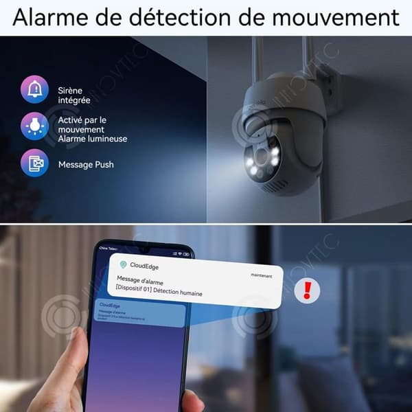 INN Övervakningskamera 5GWiFi 1080P Utomhuskamera AI Persondetektering Smart spårning Vattentät IP66 Tvåvägssamtal