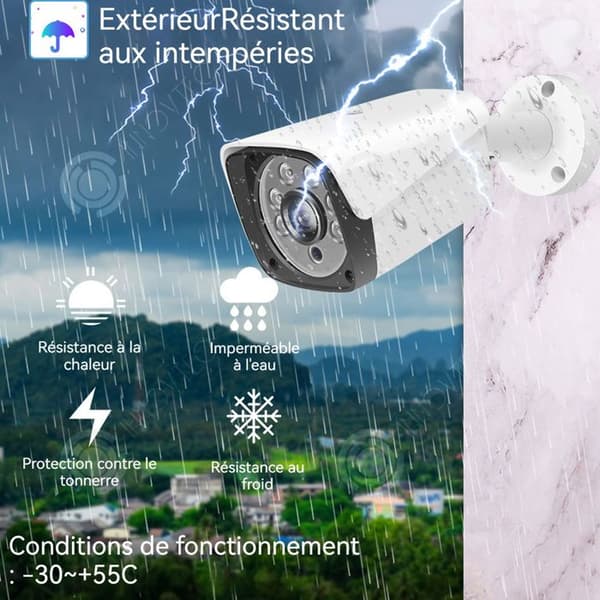 INN Camera 4 PCS 4k HD 5mp utomhus vattentät trådbunden övervakningskamera utomhusövervakning mänsklig upptäckt mörkerseende
