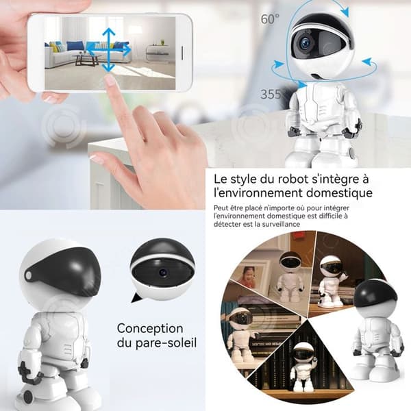 INN Kameraövervakning 2 miljoner pixlar 3,6 mm brännvidd på objektivet robot för nattvision HD intelligent kamera
