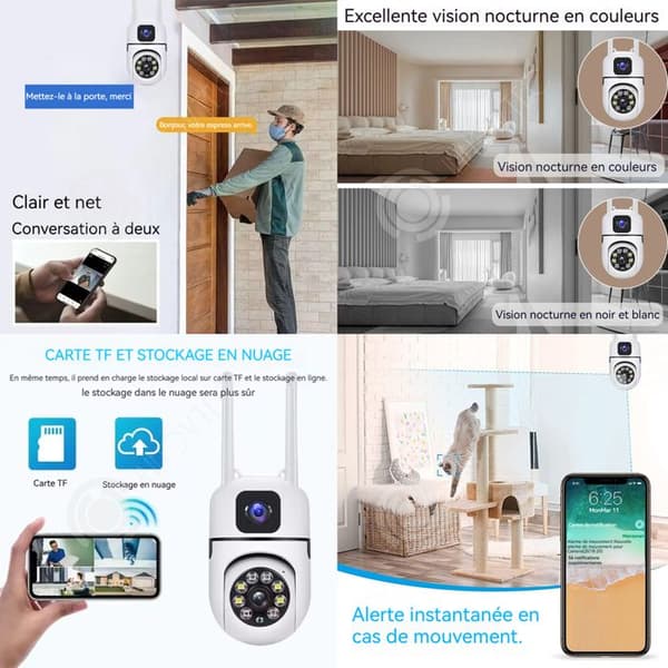 INN WiFi-övervakningskamera inomhus 4MP Dual Lens Smart Night Vision Tvåvägsljudövervakningskamera