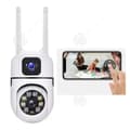 Miniatyrbild 1 av 4: INN WiFi-övervakningskamera inomhus 4MP Dual Lens Smart Night Vision Tvåvägsljudövervakningskamera