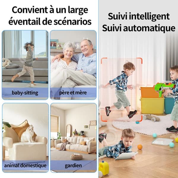 INN Övervakningskamera 1080P upplösning 2 miljoner pixlar dubbelljusövervakningskamera fullfärg högupplöst vit skärm