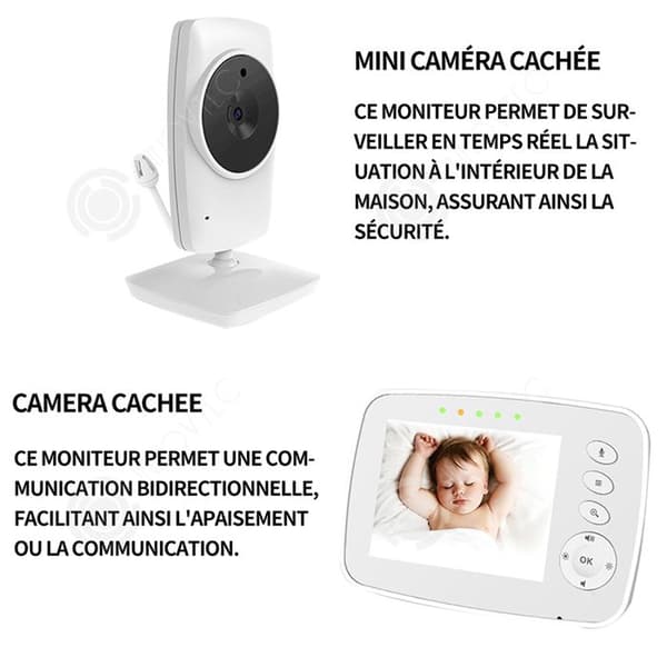 INN Hidden Camera 3,2 tum 640x480p osynlig trådlös kamera med 3,2 tum LCD 2 Way Audio Talk Justerbar Night Vision kamera