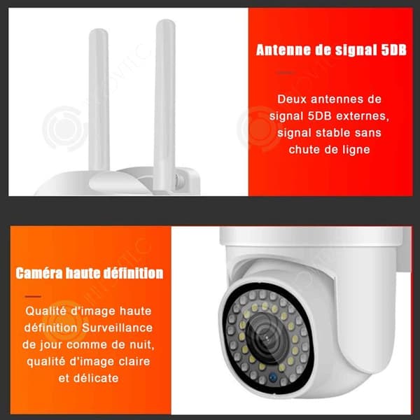 1080p utomhus wifi övervakningskamera automatisk kryssningsfunktion automatisk justering av övervakningsvinkel H.264/H.265