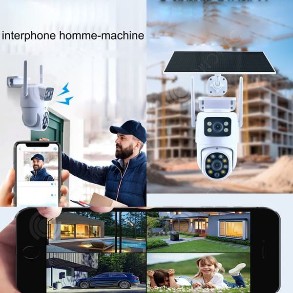 INN Kameraövervakningsbatterier och solenergi dubbellins och skärmkamera vision säkerhetskamera videoövervakningsinspelare
