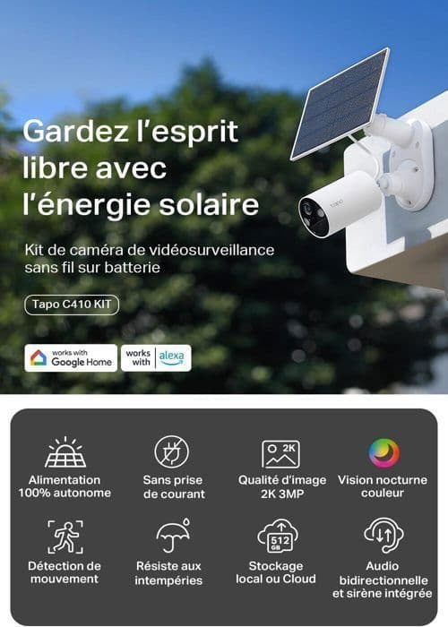 2K (3MP) trådlös Solar Outdoor WiFi övervakningskamera - Tapo C410 KIT - Permanent batteritid - IP65 vattentät