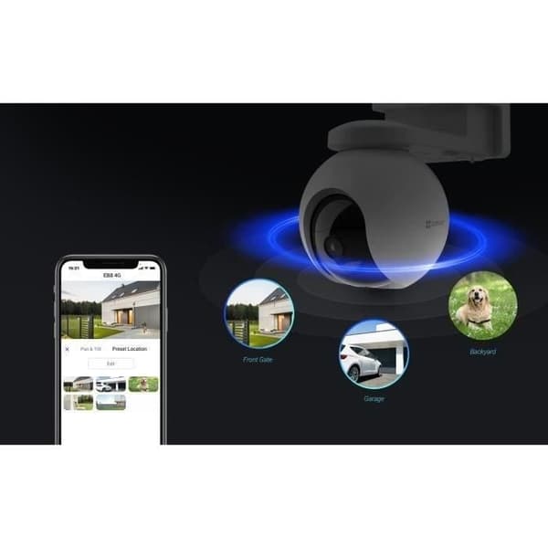 Motoriserad utomhuskamera - EZVIZ - HB8 2K - 10400mAh batteri - Färg mörkerseende - AI-detektion - 360°