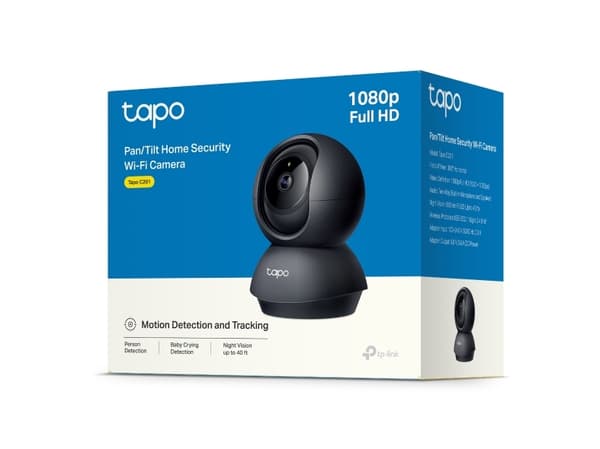 Tapo C201 V5 - Nettverksovervåkingskamera - Pan/Tilt - Farge (dag og natt) - 1920 x 1080 - 1080p - Fast brennvidde - Lyd - Trådløs - Wi-Fi - H.264 -