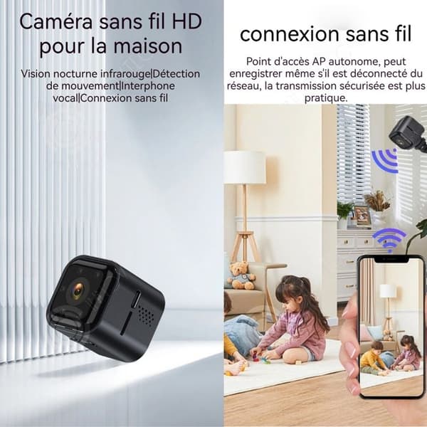 INN Mini övervakningskamera 1080p wifi tvåvägsljud infraröd nattseende inomhus övervakningskamera