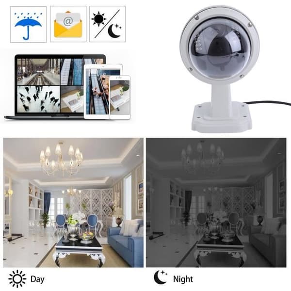 Utomhusmotoriserad kupolkamera Ip, Wifi, Hd 720P med mobilapplikation