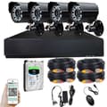 Miniatyrbild 1 av 4: HD AHD DVR Kit trådad kamera övervakningsvideo inspelningsset vattentålig med 1 To hårddisk