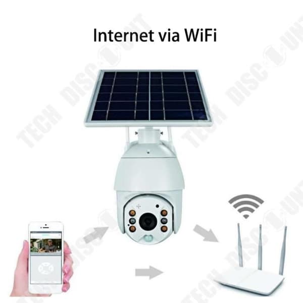 Solar WiFi Övervakningskamera Trådlös Solpanel Fjärrkontroll Utomhusinspelningsenhet Mobiltelefon App
