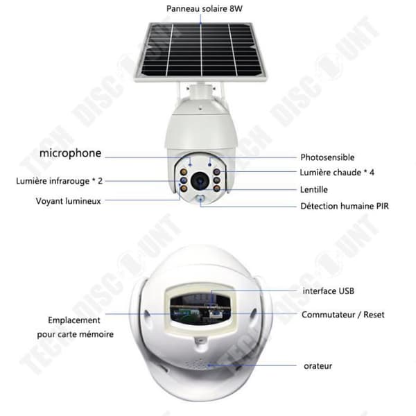 Solar WiFi Övervakningskamera Trådlös Solpanel Fjärrkontroll Utomhusinspelningsenhet Mobiltelefon App
