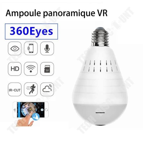 TD® Home HD trådlös kamera Panoramisk övervakningskamera 360 graders WiFi övervakningskamera