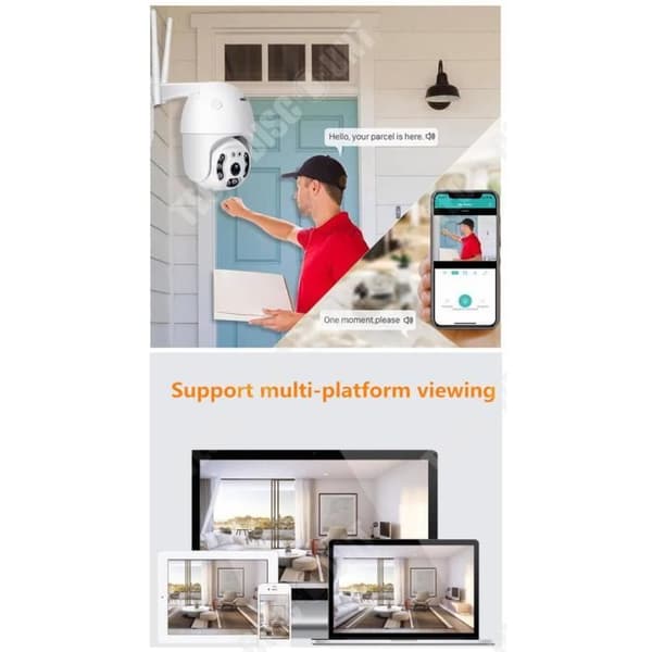 TD® WIFI Mini Dome-kamera/Vattentät PTZ-kamera/1080P 360 graders roterande domekamera
