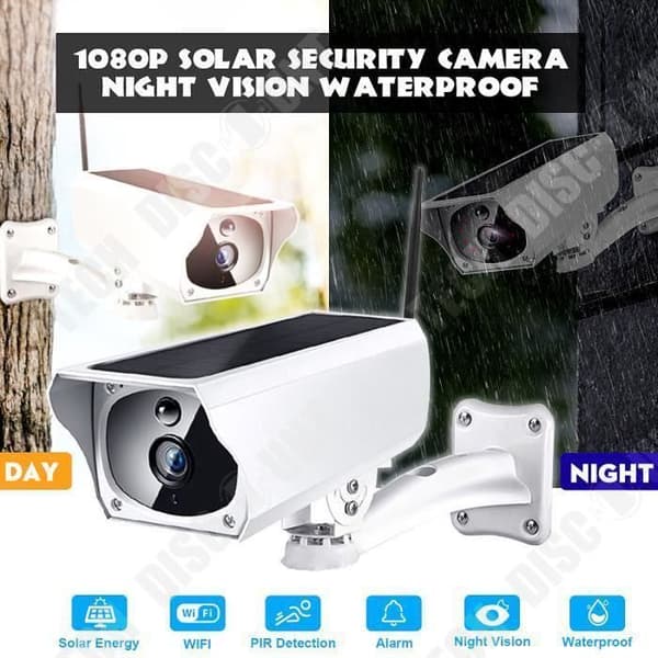 TD® Övervakningskamera HD 1080P ansluten Solar WiFi Vattentät fjärrkontroll justerbar lutningsvinkel med en rörelsedetektor