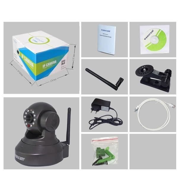 KIN LCC® högkvalitativ Wanscam HW0024 1,0 Megapx 720P HD TF-kort IR IP-säkerhetskamera -Cut - Svart