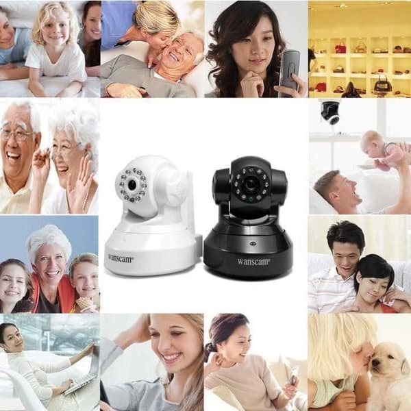 KIN LCC® högkvalitativ Wanscam HW0024 1,0 Megapx 720P HD TF-kort IR IP-säkerhetskamera -Cut - Svart