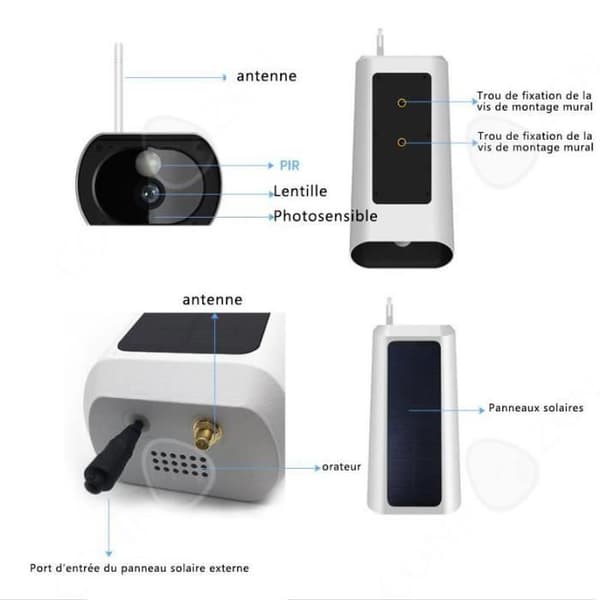 CONFO® kamera IP1080P HD utomhus wifi autonom solcellsansluten utomhus nattseende smart rörelsedetektion bidirec