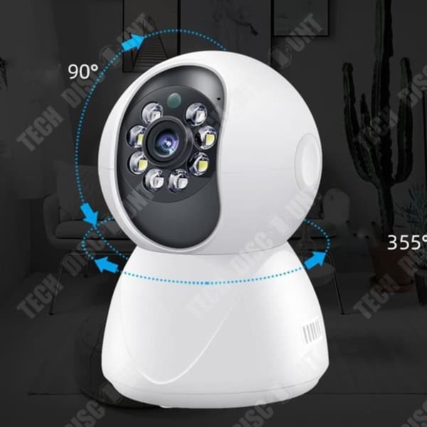 TD® Indoor wifi trådlös kamera 3 miljoner pixlar 360 graders rotation mobiltelefon fjärrkamera