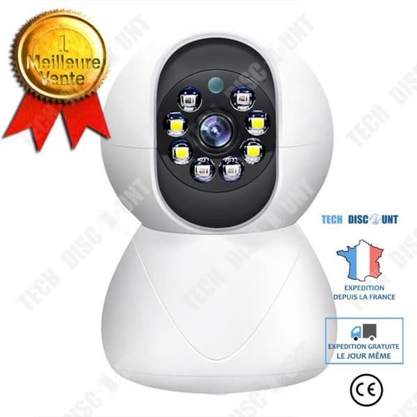 TD® Indoor wifi trådlös kamera 3 miljoner pixlar 360 graders rotation mobiltelefon fjärrkamera