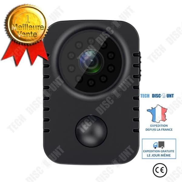 TD® Sportkamera HD-kamerakort vidvinkel infraröd kamera rörelseinspelare PIR-kamera 1080P bakre clipdesign