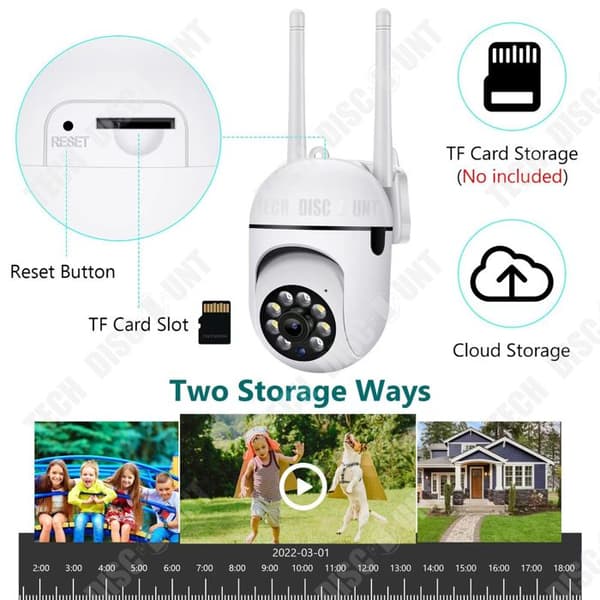TD® Utomhuskamera wifi-övervakning smartphoneanslutning fjärrmonitor HD-kamera 360° hemövervakningskamera