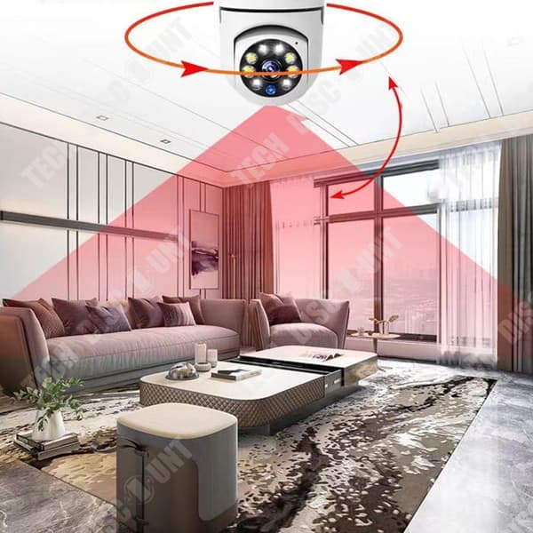 Övervakningskamera Trådlös kamera Intelligent kamera 360 graders panoramavy Kamera i HD Intelligent övervakning