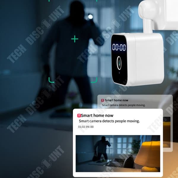 Wifi Klockkamera - TD® - HD 1080P - 360° Panoramavy - Infraröd Nattseende