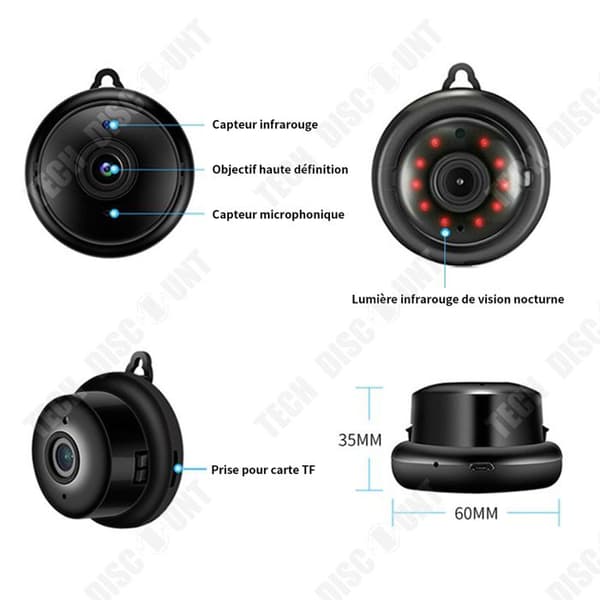 TD Spy Camera HD3,5x6cm Mini dold kamera mini osynlig trådlös kamera mini kamera övervakning wifi mini kamera övervakning