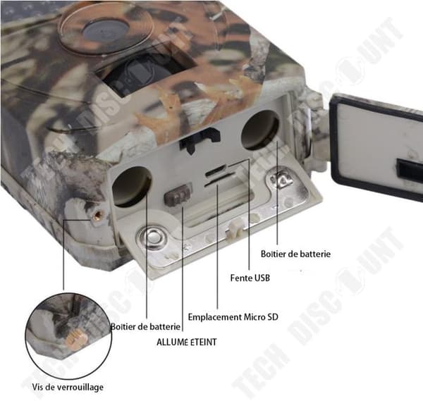 TD Övervakningskamera 12mp 1080p HD 120° 26 infraröda lysdioder Vattentät infraröd rörelsesensor AA-batterier Supportkort