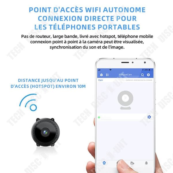 TD Spy kamera 1080p HD 10m Mini dold kamera mini trådlös kamera osynlig mini kamera övervakning wifi mini kamera övervakning