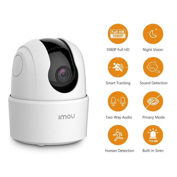 Imou - Inomhus Wi-Fi-kamera Ranger 2C (IPC-K2ECP-5H2W) - 5MP, Tvåvägsljud, Människogenkänning, Ljudlarm - Vit