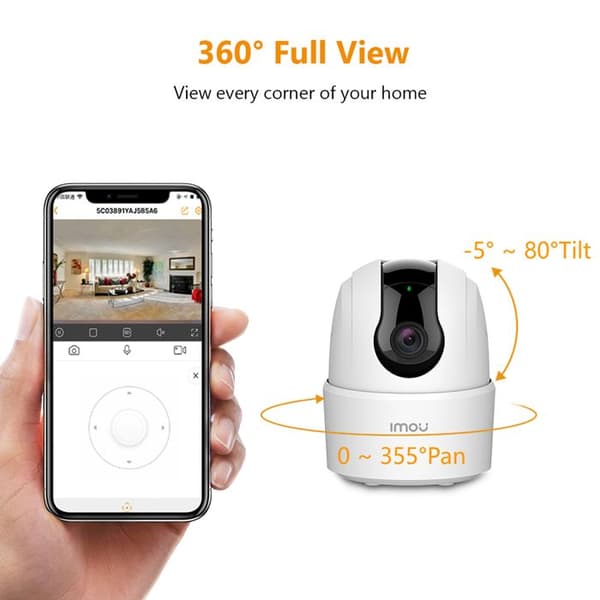 Imou - Inomhus Wi-Fi-kamera Ranger 2C (IPC-K2ECP-5H2W) - 5MP, Tvåvägsljud, Människogenkänning, Ljudlarm - Vit