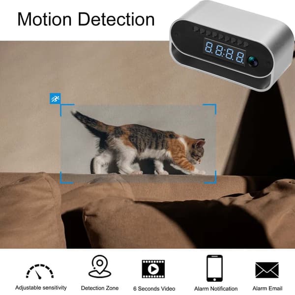 4K HD Kamera Ur, Bevægelsesdetektion, Nattesyn, Fjernvisning