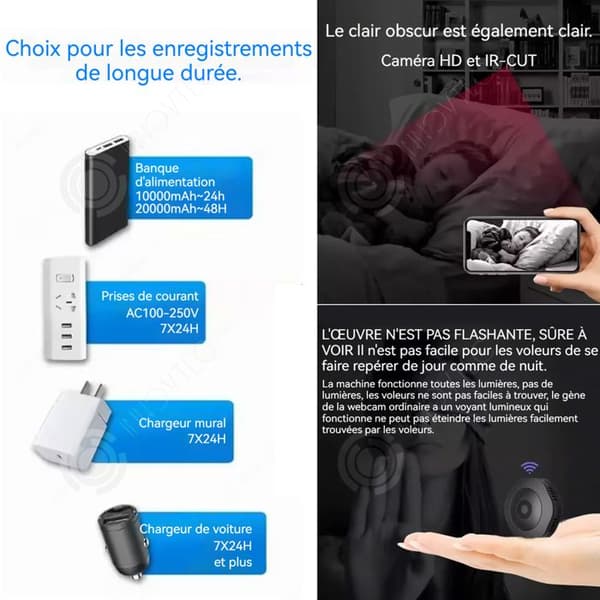 INN Mini övervakningskamera 2mp wifi smart nattvision med armband och magnetisk bärbar basövervakningskamera