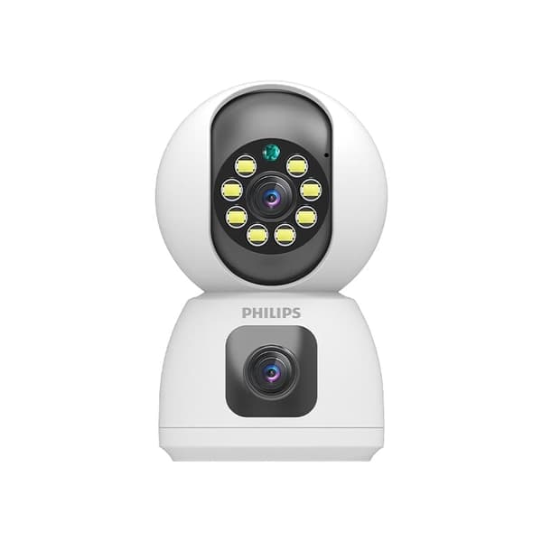 [Opgraderet version] Philips TAI3320/70 2MP Wi-Fi-sikkerhedskamera - dobbelt objektiv | Nattesyn i fuld farve | Bevægelsesdetektion | To-vejs lyd