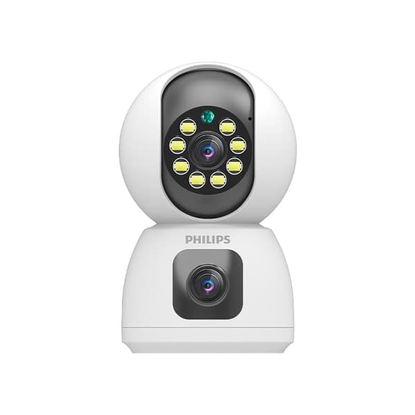 Philips TAI3320/70 5MP Smart Wi-Fi-kamera – Dual-Lens HD-overvågning | Nattesyn i fuld farve | Bevægelsesdetektion | Intet hukommelseskort inkluderet