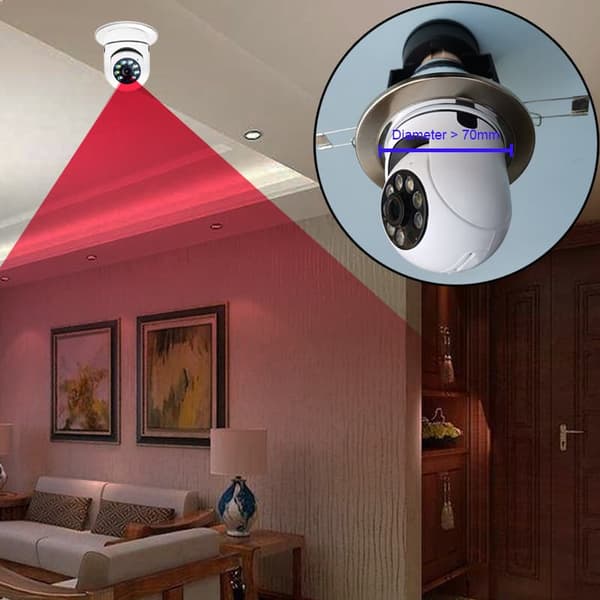 AOC 360° PTZ-sikkerhedskamera - tovejsrotation, WiFi, mørk visning, AI-detektion - hukommelseskort medfølger ikke