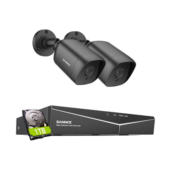 Sannce Security Camera System, 5MP Opløsning, 4TB Storage,2PCS 1TB
