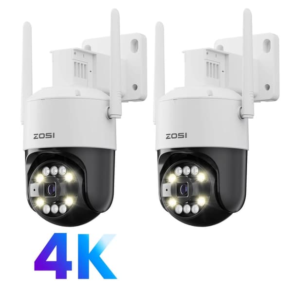 ZOSI 4K Turvakamera, 8MP Resoluutio, Värillinen Yönäkö,2PCS 8MP Kamera