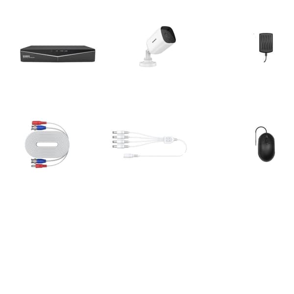 Overvågningskamera system, HD 1080P opløsning, IP66 vandtæt klassifikation,8CH med 4 stk kamera, Ingen