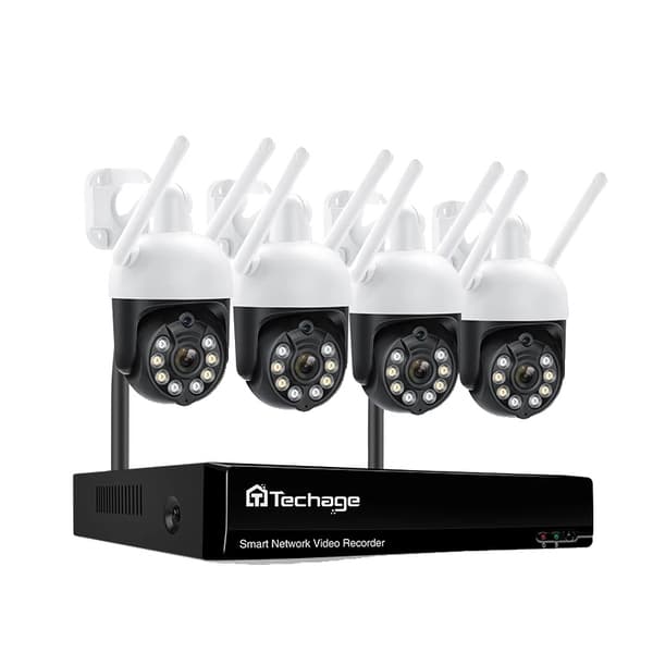 8CH Sikkerhedssystem, 3MP HD Opløsning, Intelligente Detektionsfunktioner,1T Indbygget HDD, 8CH NVR 4 Cam