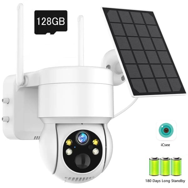 Wifi Ulkoilma Aurinkoverkkokamera, Täysi HD 4MP, 180 Päivän Valmiusaika,128GB TF-kortilla