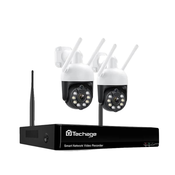 8CH Sikkerhedssystem, 3MP HD Opløsning, Intelligente Detektionsfunktioner,1T Indbygget HDD, 8CH NVR 2 Cam