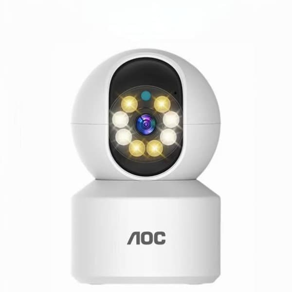 AOC Monokulaarinen turvakamera – 360° kierto, ihmisen liikkeentunnistus, 2-suuntainen ääni, 1080P/4MP, Night Vision, TF/Cloud Storage, WiFi/4G