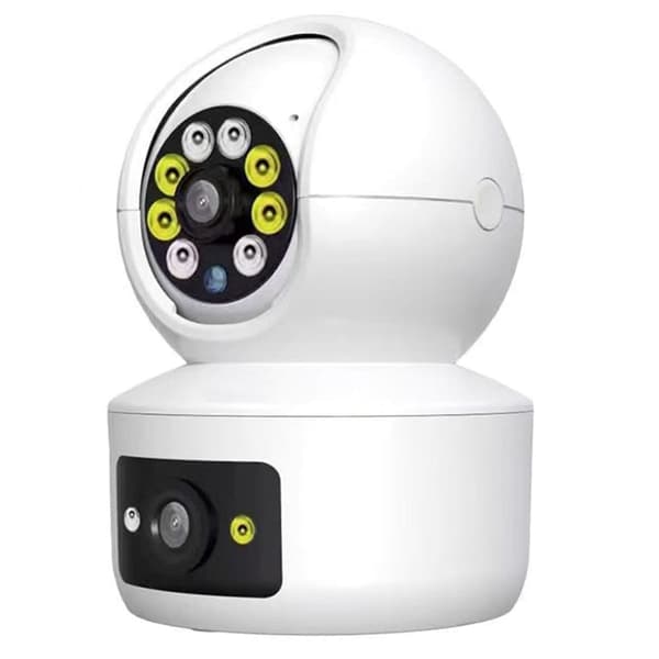 AOC Dual-Lens Gun-Ball sikkerhedskamerasystem – 360° PTZ, Human Motion Detection, 4MP/1080P, 2-vejs lyd, Night Vision, TF/Cloud Storage