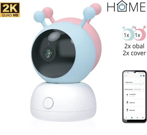 iGET HOME Kamera CS2 Baby Blå Rosa Vridbar Babyövervakning